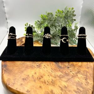 Set of 10 Gold‎ Tone Rings SZ 10 NEW